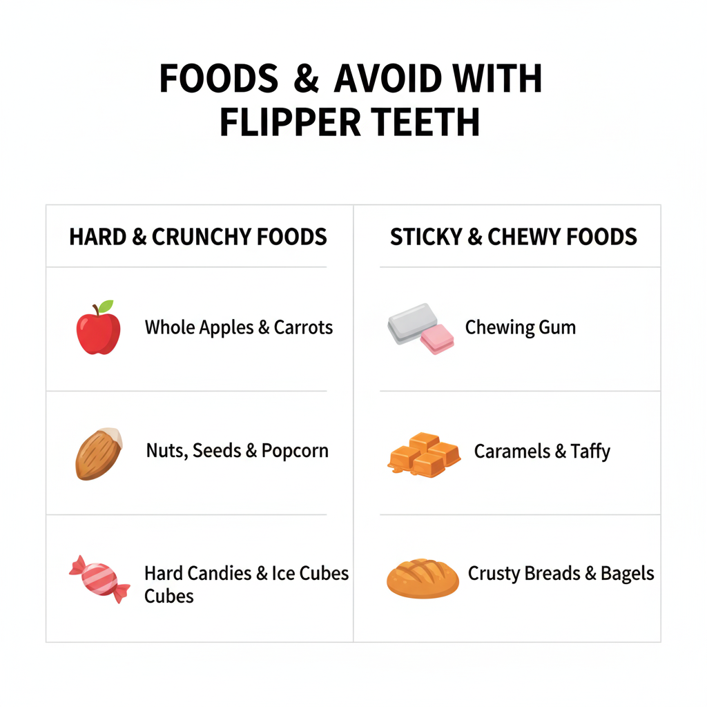 Foods to avoid with flipper teeth chart