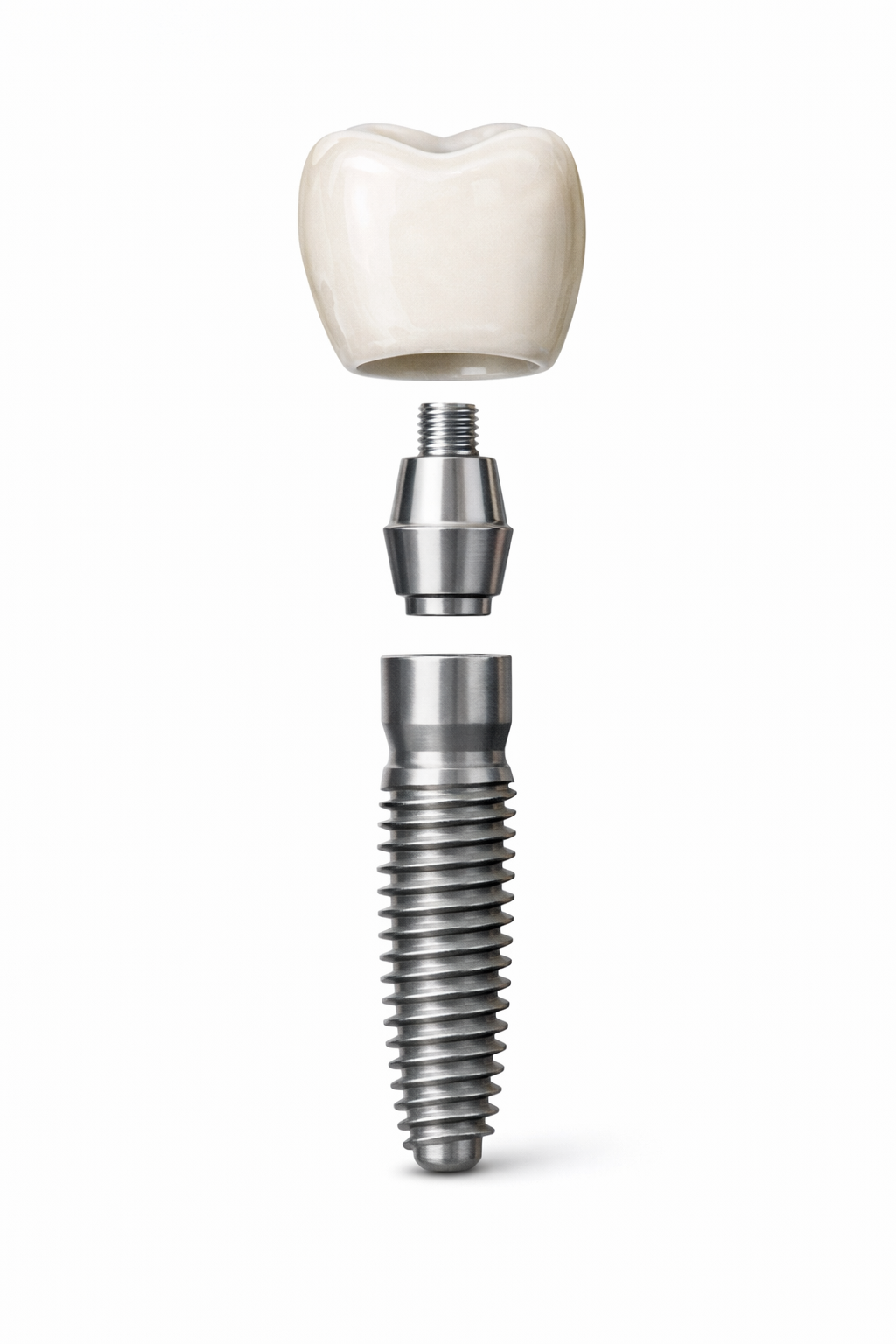 Dental implant components in detail